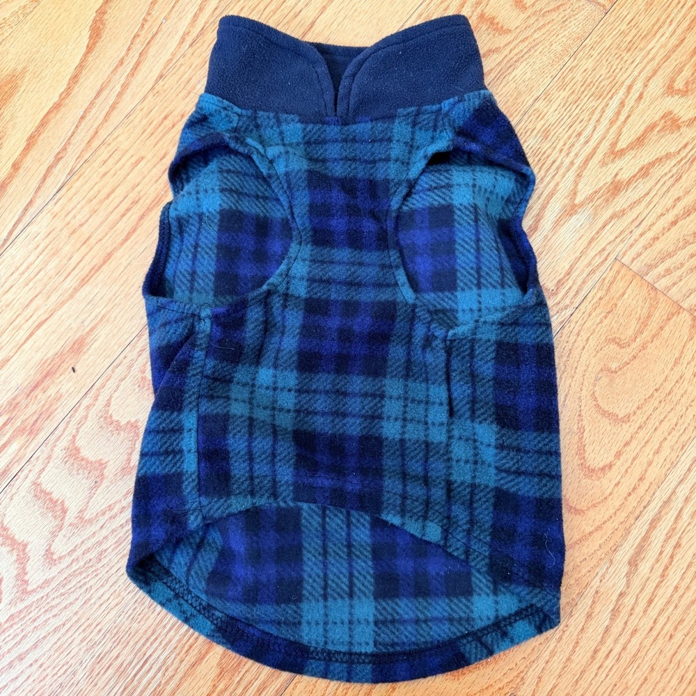 Dog Clothes Bundle - Plaid Fleece Vest - Reindeer Onesie - Polo - Size S/M - Picture 3 of 7